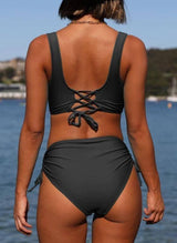 LOVEMI - Chic Twist-Front Bikini: Trendy Beachwear Essentials