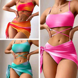 Chic Wrap Swimwear: Trendy Colorful Bikini & Sarong Sets Bikinis LOVEMI    