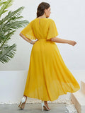 Chiffon Party Dresses For Women Plus Size Summer Solid Color-2