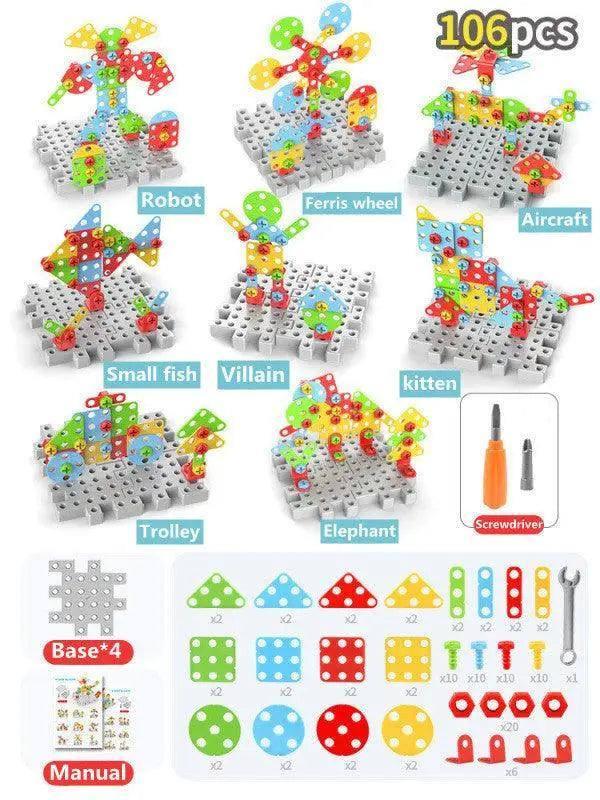 Children'S Screwdriver Toy Electric Drill Hands-On Assembly-106PCSmanualversion-13