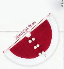 LOVEMI  Christmas 24 Inches Lovemi -  White Pompon Knitted Christmas Tree Skirt  Bottom Apron Shawl