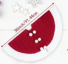 LOVEMI  Christmas 36 Inches Lovemi -  White Pompon Knitted Christmas Tree Skirt  Bottom Apron Shawl