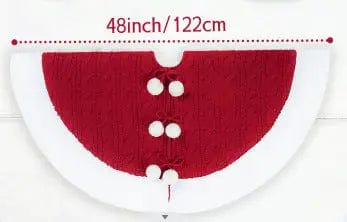 LOVEMI  Christmas 48 Inches Lovemi -  White Pompon Knitted Christmas Tree Skirt  Bottom Apron Shawl
