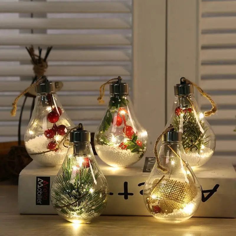 LOVEMI Christmas 5pcs set Lovemi -  Transparent Christmas Tree Decoration Pendant Plastic Bulb