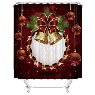 LOVEMI - Christmas bell digital printing shower curtain