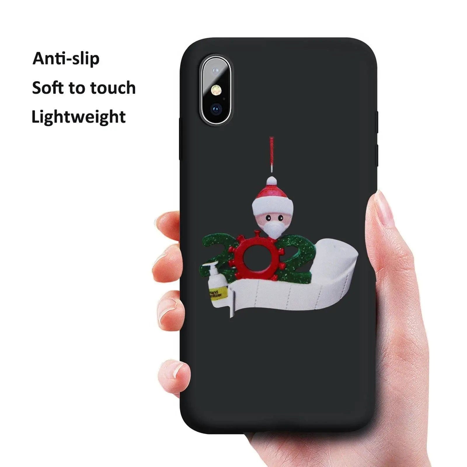 LOVEMI Christmas Black / xxx Lovemi -  HEKIWAY iPhone X Case,iPhone Xs Case, Liquid Silicone Gel