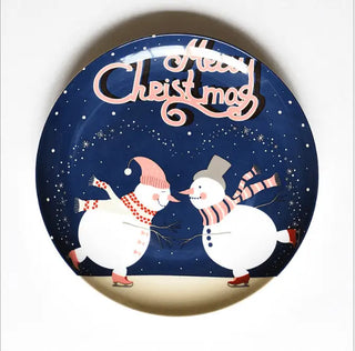 LOVEMI - Christmas ceramic plate cartoon hand-painted steak plate