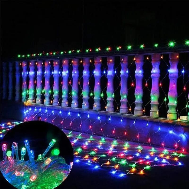 LOVEMI Christmas Colourful Light Lovemi -  Solar Powered LED Mesh Curtain Fairy String Light Wedding