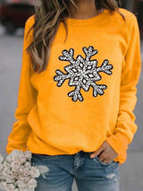 Christmas Creative Letters Printed Crew Neck Sweatshirt-Yellow-6