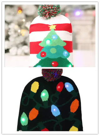 LOVEMI - Christmas Decoration Knitted LED Light Cap Christmas Tree
