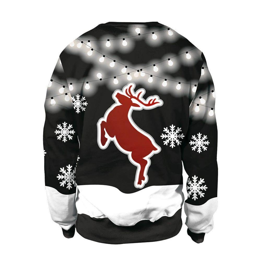 Christmas digital print crew neck couple sweater-2