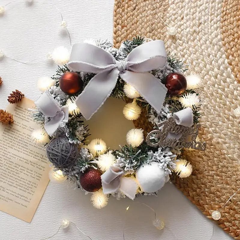 LOVEMI Christmas Grey / 30cm Lovemi -  Multicolor Christmas Pendant LED Light String Wreath Package