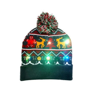 LOVEMI - Christmas Knitted Hat With Flanging And Ball Decoration Hat
