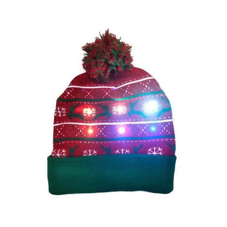 LOVEMI - Christmas Knitted Hat With Flanging And Ball Decoration Hat