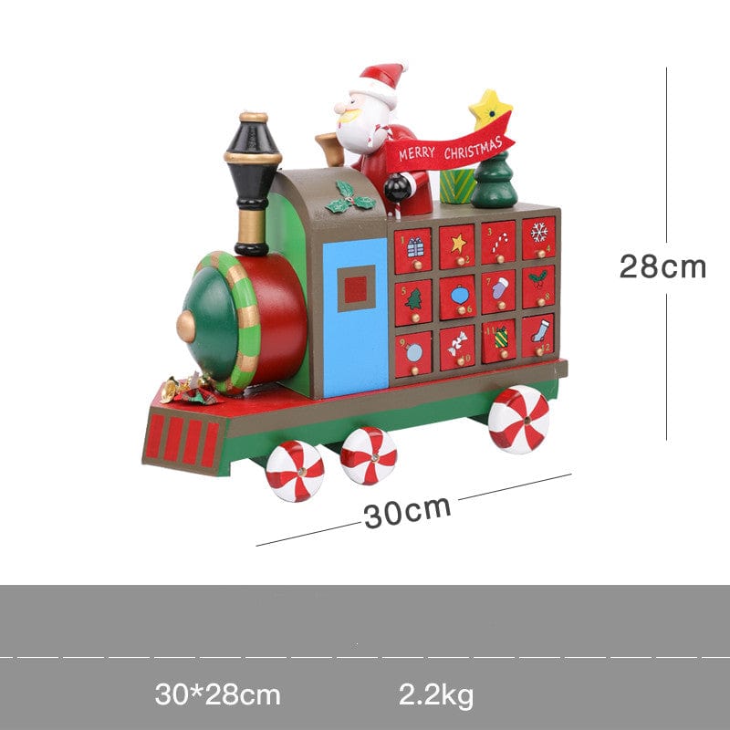 LOVEMI  Christmas Locomotive Lovemi -  Christmas decoration wooden calendar