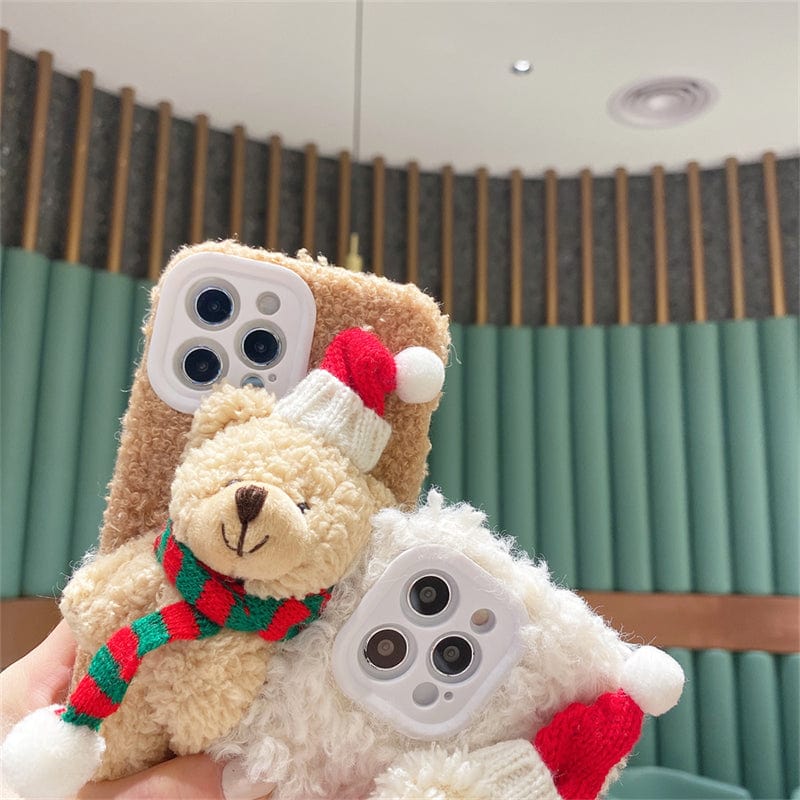 LOVEMI  Christmas Lovemi -  Christmas Bear Plush Mobile Phone Case