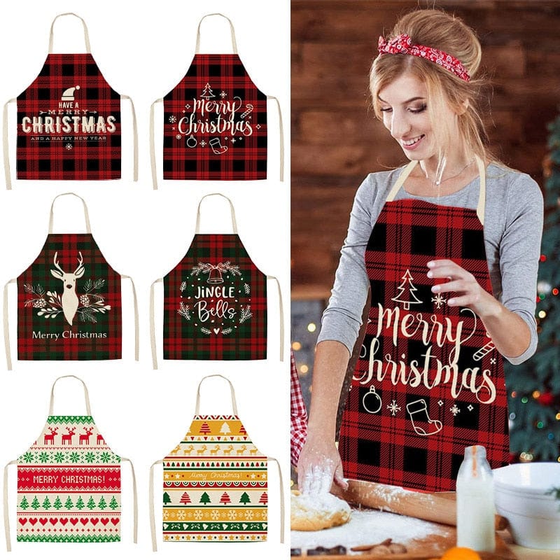 LOVEMI  Christmas Lovemi -  Cotton linen creative Christmas apron
