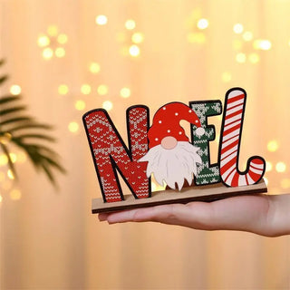 LOVEMI - Christmas New Festive Decorations Wooden Color Letter