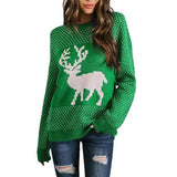 Christmas Pullover Knitted Sweater-Green-4