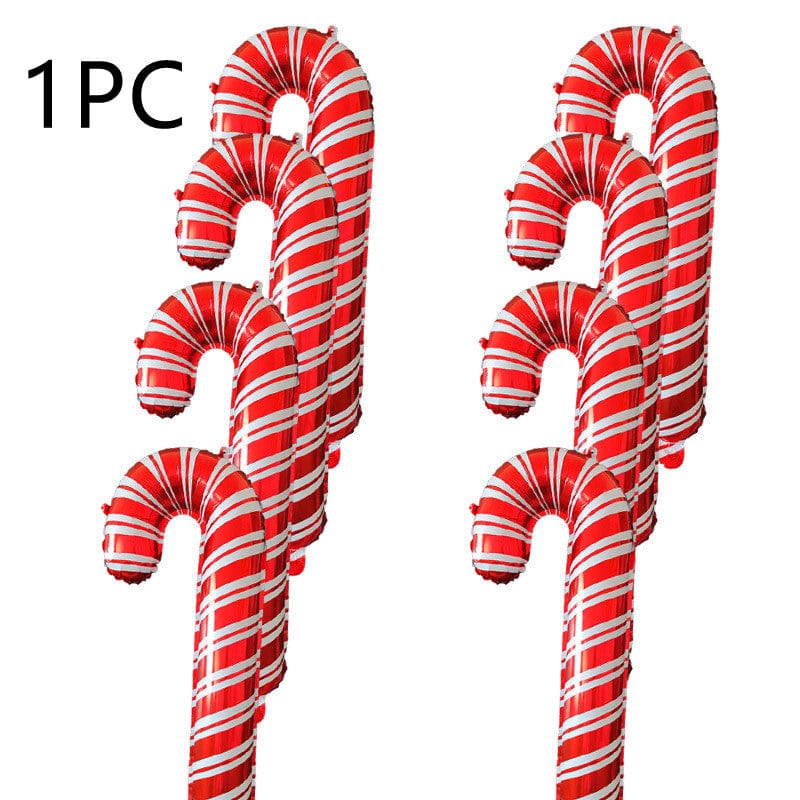 LOVEMI  Christmas Red 1pc Lovemi -  Holiday Party Christmas Crutch Balloons