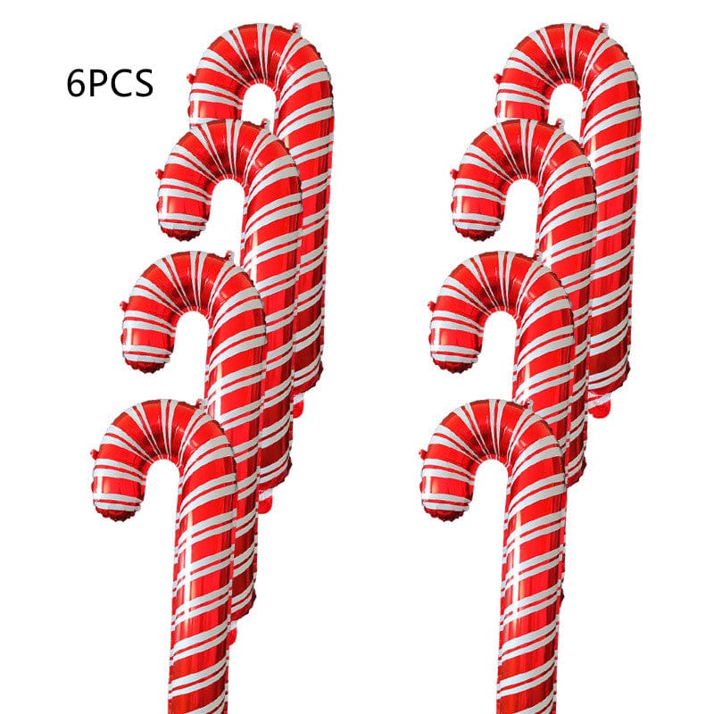 LOVEMI  Christmas Red 6pcs Lovemi -  Holiday Party Christmas Crutch Balloons
