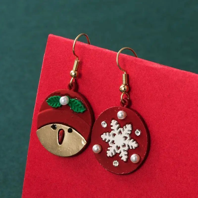 LOVEMI - Christmas Series Santa Claus Snowflake Elk Earrings With