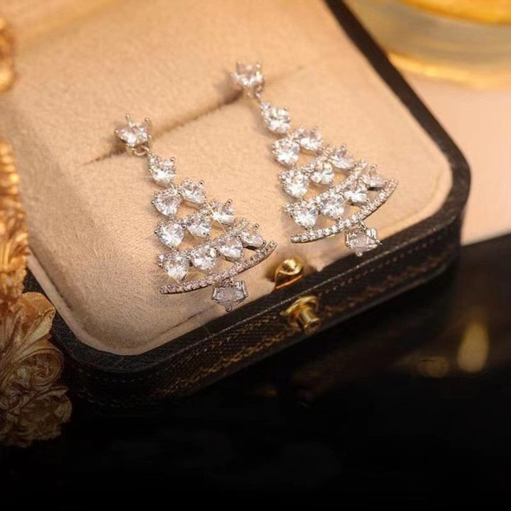 LOVEMI  Christmas Silver Lovemi -  Women's High-quality Silver Needle Christmas Tree Earrings