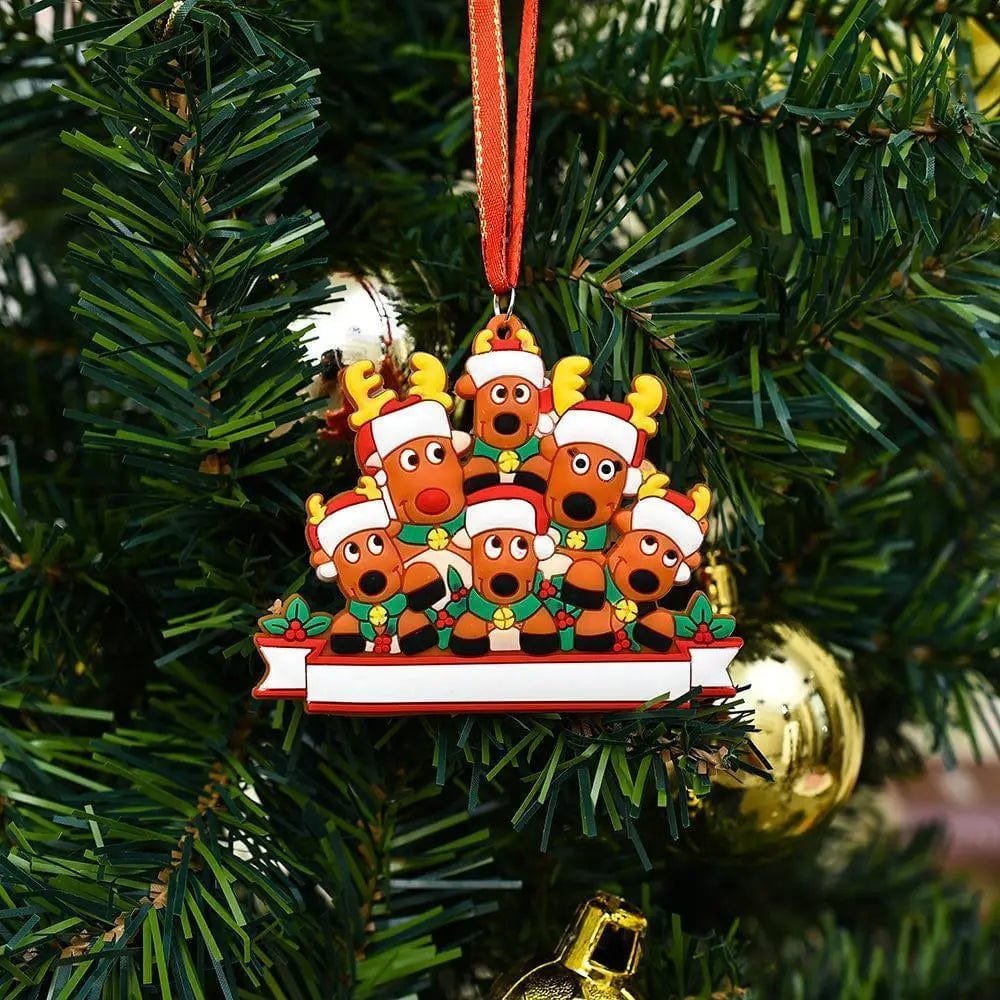 LOVEMI Christmas Six deer head PVC Lovemi -  Name Blessings PVC Elk Christmas Tree Hanging Pendant