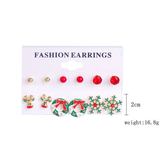 LOVEMI - Christmas Stud Earrings Diamond Snowflake Set