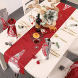 LOVEMI - Christmas Table Runner Red Gray Nordic Style Santa Claus