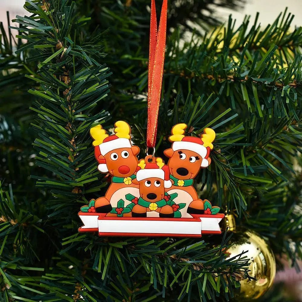LOVEMI Christmas Three deer head PVC Lovemi -  Name Blessings PVC Elk Christmas Tree Hanging Pendant