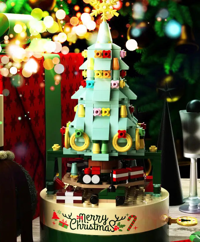 Lovemi - Christmas Tree Blocks Spin Music Box Blocks -