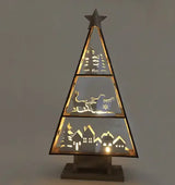 LOVEMI - Christmas tree-shaped wooden LED lighting ornaments forest