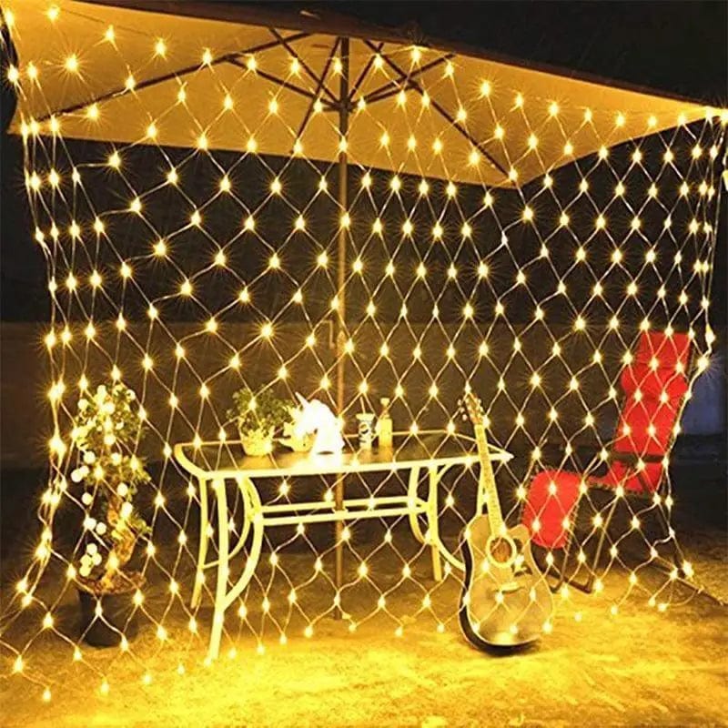 LOVEMI Christmas Warm White Lovemi -  Solar Powered LED Mesh Curtain Fairy String Light Wedding