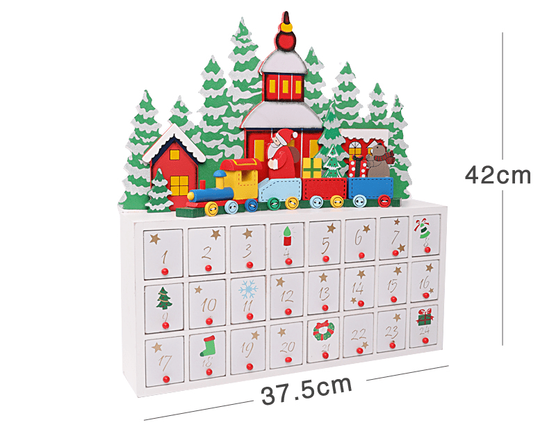 LOVEMI  Christmas White castle Lovemi -  Christmas decoration wooden calendar