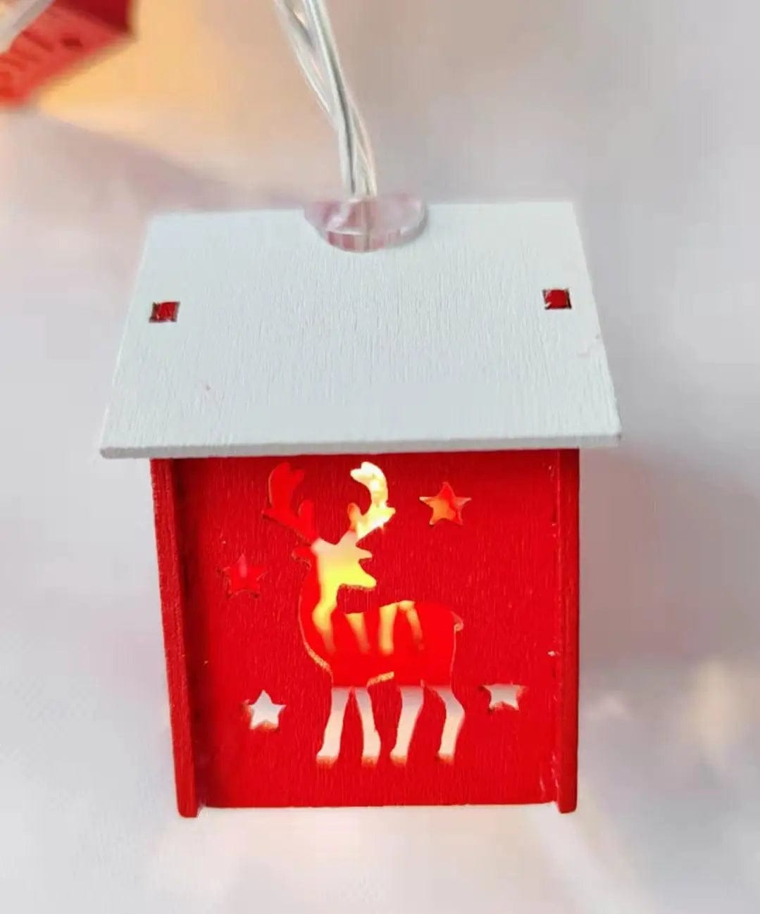 LOVEMI  Christmas Whitehouseredtopelkshape / 15meters10lamp Lovemi -  New House Shape LED String Lights Christmas Decoration
