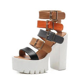 Chunky Platform Sandals: High Fashion Footwear-brown-1