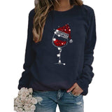 Clothing Christmas Women's Sweater Christmas Hat Red Wine-Dark Blue-3