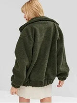 LOVEMI Coats Army green / M Lovemi -  Lamb zipper coat