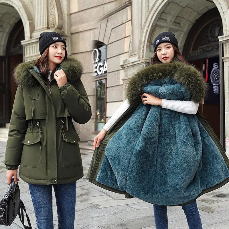 LOVEMI  Coats ArmyGreen / L Lovemi -  Korean women's cotton coat