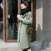 LOVEMI  Coats bean green / S Lovemi -  Fashion Solid Color Thick Pocket Women Autumn Winter Warm