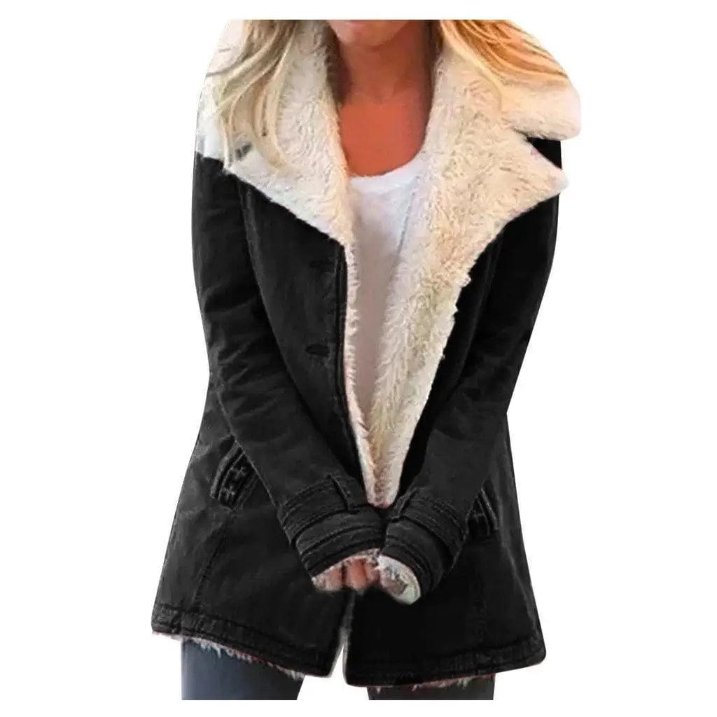 LOVEMI Coats Black / 5XL Lovemi -  Women Plus Size Warm Coats Composite Plush Button Lapels