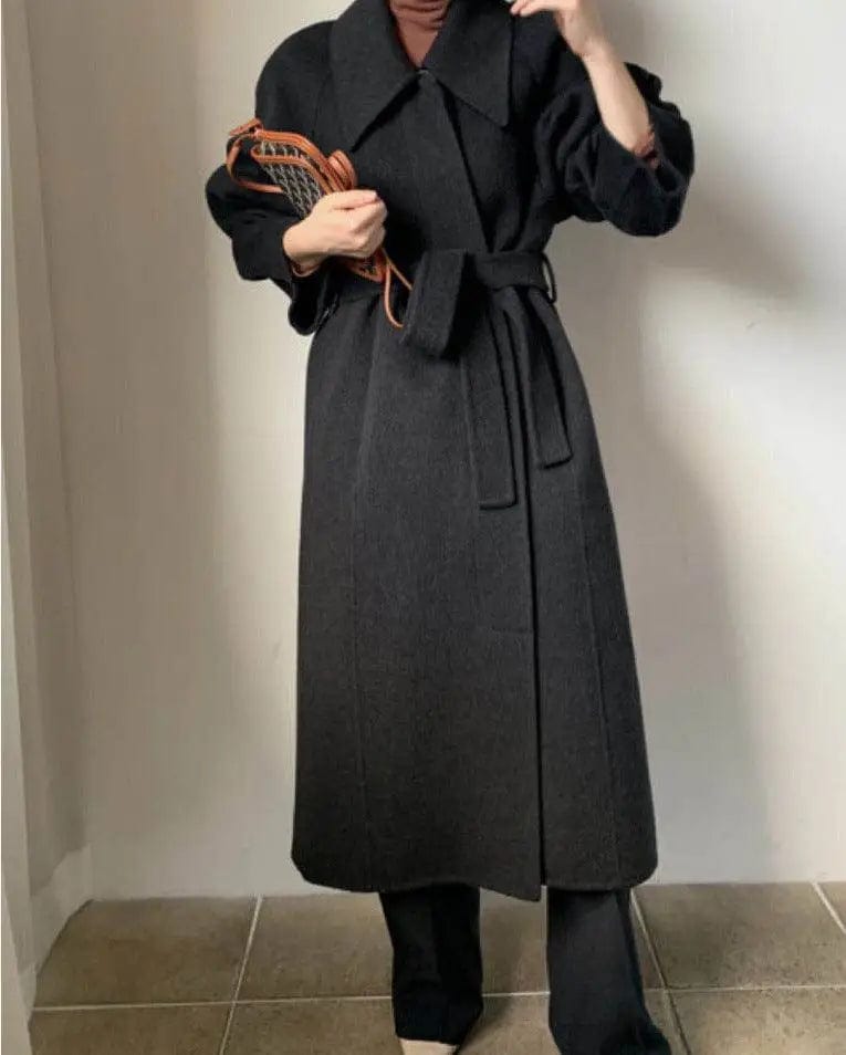 LOVEMI  Coats Black / One size Lovemi -  Ladies mid-length woolen coat