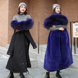 LOVEMI  Coats BlackBlue / L Lovemi -  Large fur collar down padded jacket