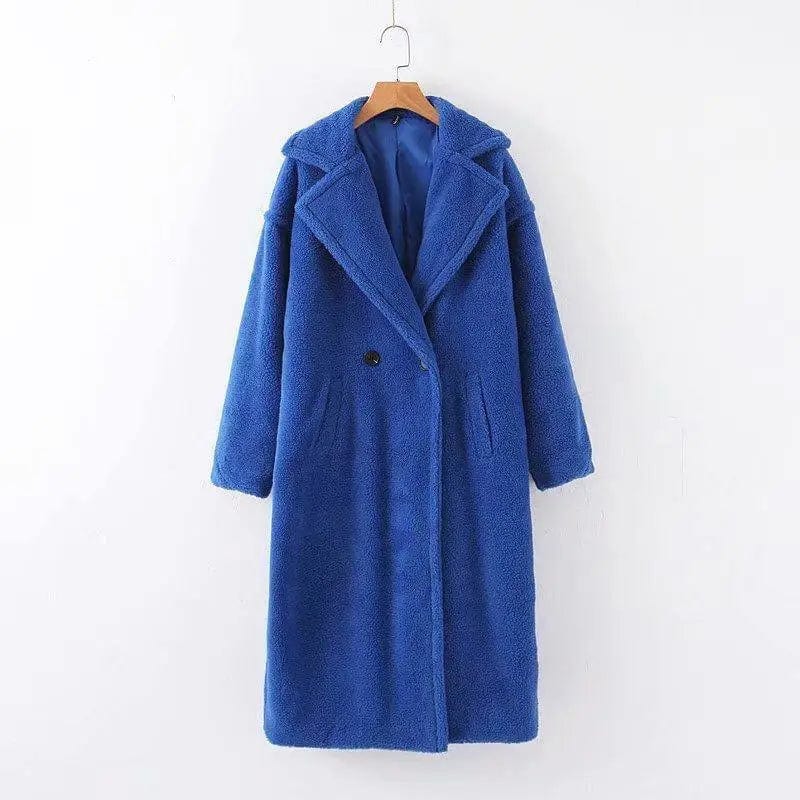 LOVEMI Coats Blue / L Lovemi -  Mid-length lamb fur coat trench coat