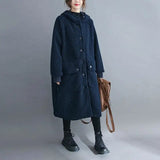 LOVEMI  Coats Blue / One size Lovemi -  Large Loose Medium Length Lamb Wool Leisure