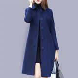 LOVEMI  Coats Blue / XL Lovemi -  Mid-length Hepburn Style Slim Slim Woolen Coat