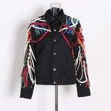 LOVEMI Coats Colorful / S Lovemi -  Lapel Single Breasted Stereo Strapping Drawstring Jacket
