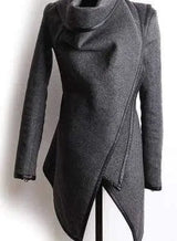 LOVEMI Coats Dark grey / XL Lovemi -  Irregular slim temperament woolen coat