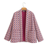 LOVEMI  Coats Floral Jacket Pink / S Lovemi -  Elegant Printed Women's Cotton-padded Clothing Coat